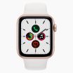 Refurbished Apple Watch SE 2020 44 mm aluminium goud wifi met wit sportbandje
