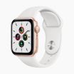 Refurbished Apple Watch SE 2020 44 mm aluminium goud wifi met wit sportbandje