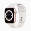 Apple Watch Series 6 44 mm aluminium goud wifi met met wit sportbandje
