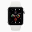 Refurbished Apple Watch Series 5 44 mm aluminium zilver 4G met wit sportbandje         