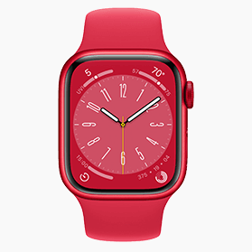 Refurbished Apple Watch Series 8 41mm aluminium rood 4g met rood sportbandje                            
                            