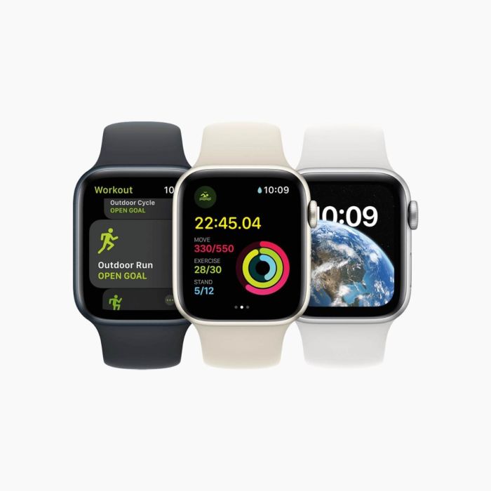 Refurbished Apple Watch SE 2022 40 mm aluminium zilver wifi met wit sportbandje