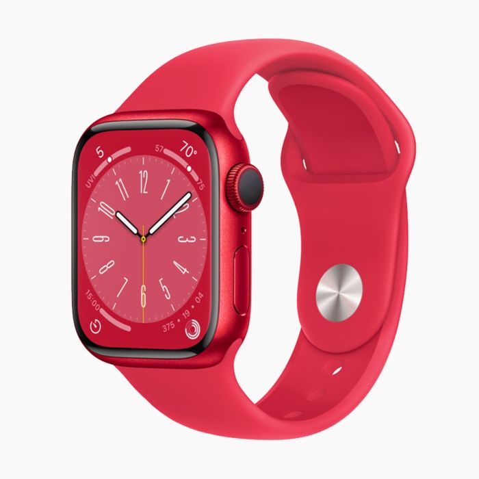 Refurbished Apple Watch Series 8 41mm aluminium rood 4g met rood sportbandje                          
                            
