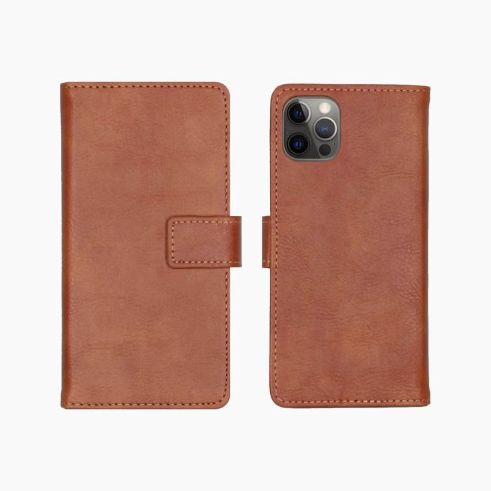 Bookcase bruin voor iPhone 12/12 Pro