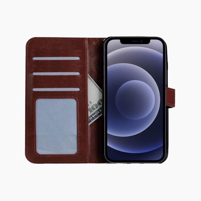 Bookcase bruin voor iPhone 12 Mini