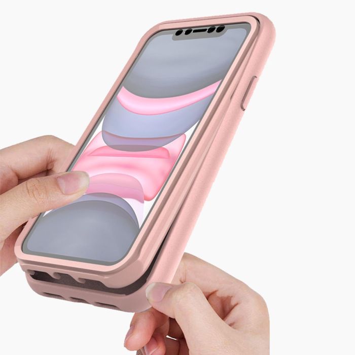 iPhone 11 Pro screenprotector & roze hoes