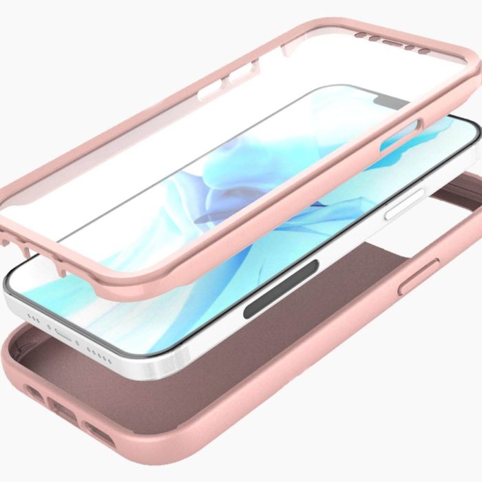 iPhone 12 screenprotector & roze hoes