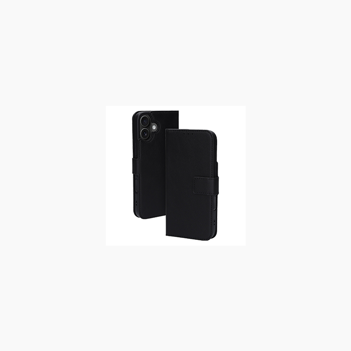 Zwarte bookcase voor iPhone 15 Plus
