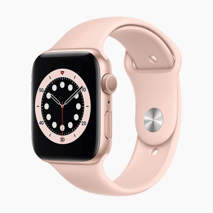 Apple Watch Series 7 41mm RVS goud 4G met antique wit sportbandje