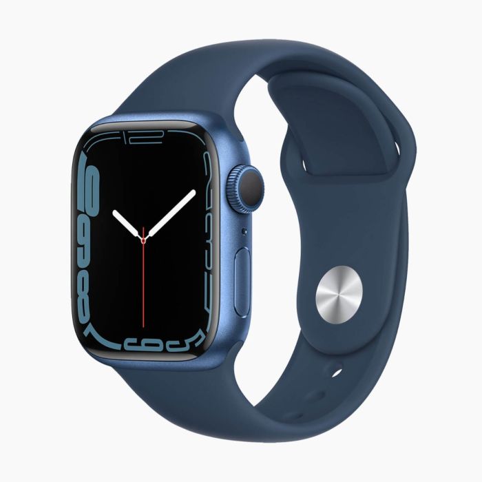 Refurbished Apple Watch Series 7 41mm aluminium blauw 4G met blauw sportbandje                            