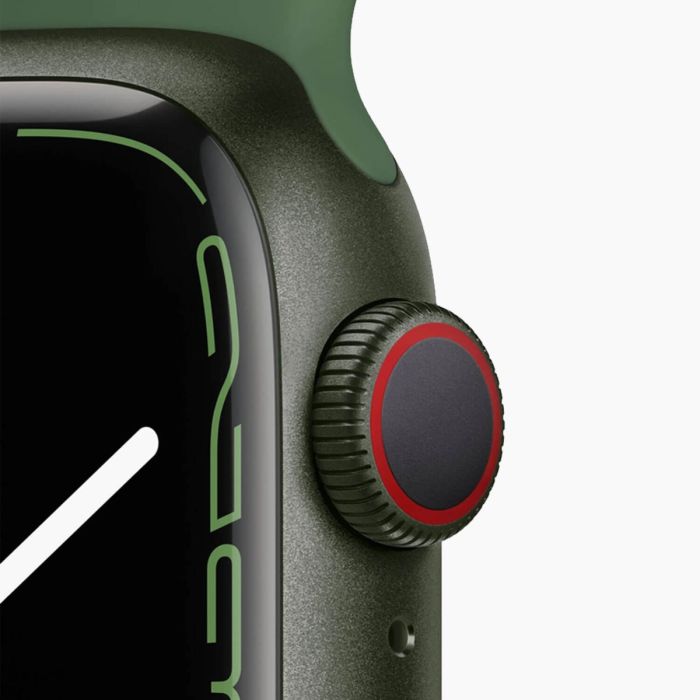 Refurbished Apple Watch Series 7 45mm aluminium groen 4G met zwart sportbandje                           