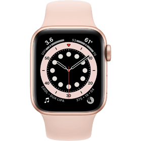 Apple Watch Series 6 40 mm aluminium goud 4G met antique wit sportbandje