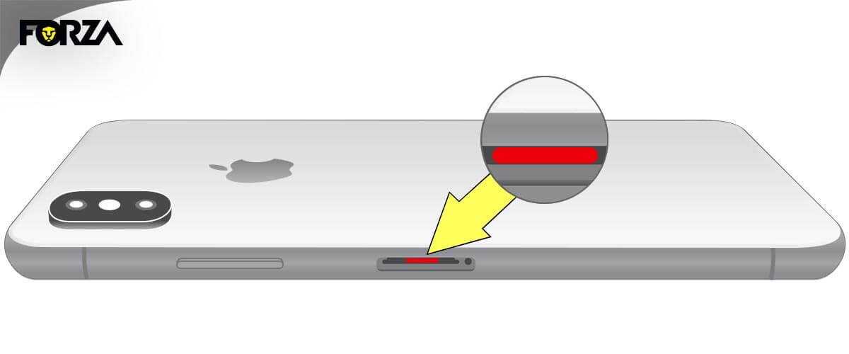 iPhone XS vloeistofindicator