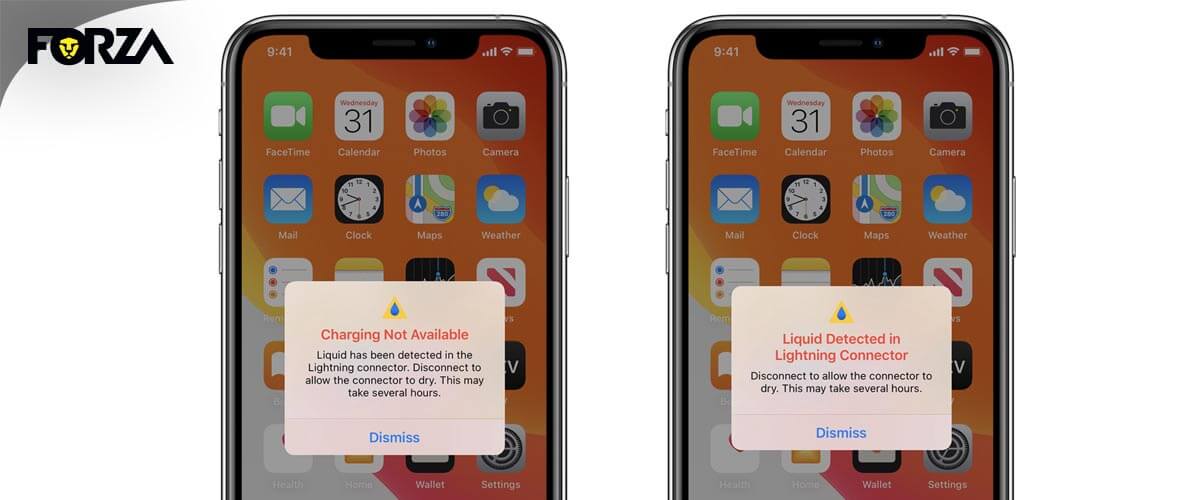 iPhone XS vloeistoffen in oplaadpoort