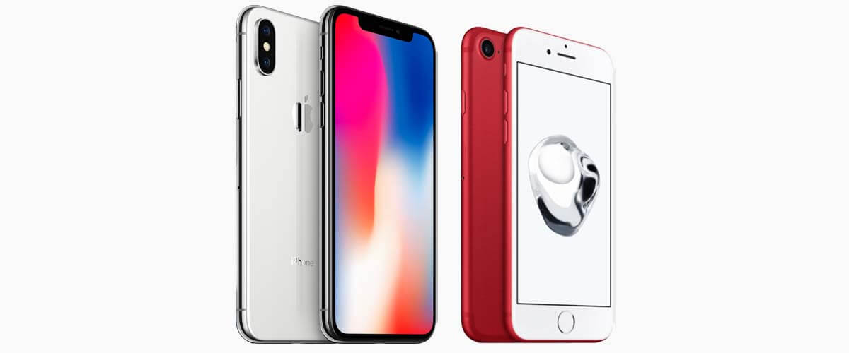 Uiterlijk verschil iPhone X vs iPhone 7