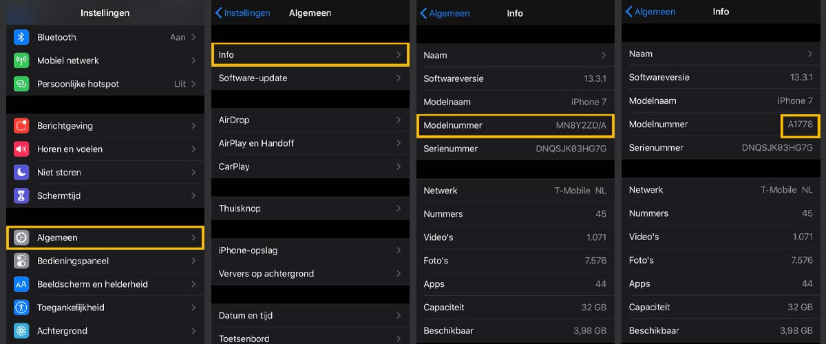 Via de instellingen opzoeken welke iPad ik heb